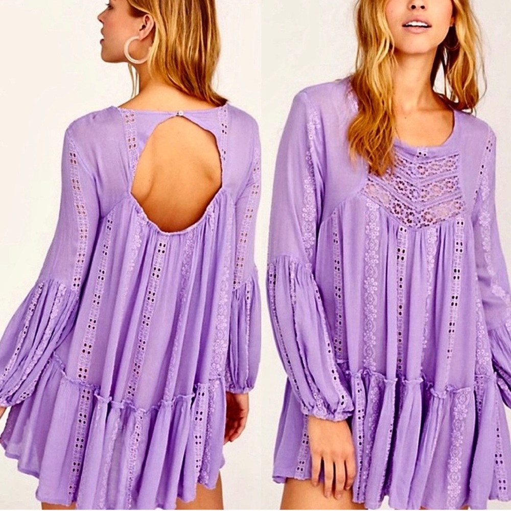 Free People Kiss Kiss Amethyst tunic shirt dress